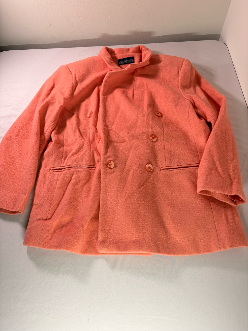 Women's Coral Double-Breasted Coat